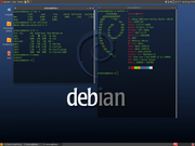 MATE Debian Vermelho & Azul